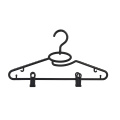 Wholesale Factory Directly Black Cheap Price Plastic Hanger With Clips For Clothing